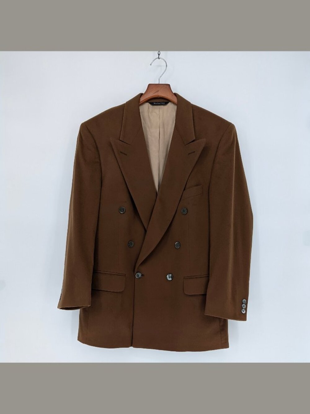 Vintage Burberrys 100% Cashmere Double-Breasted Blazer – Brown – 44R